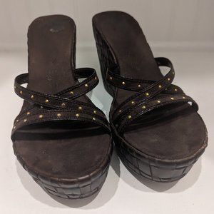 Brown Platform Sandals- Size 8